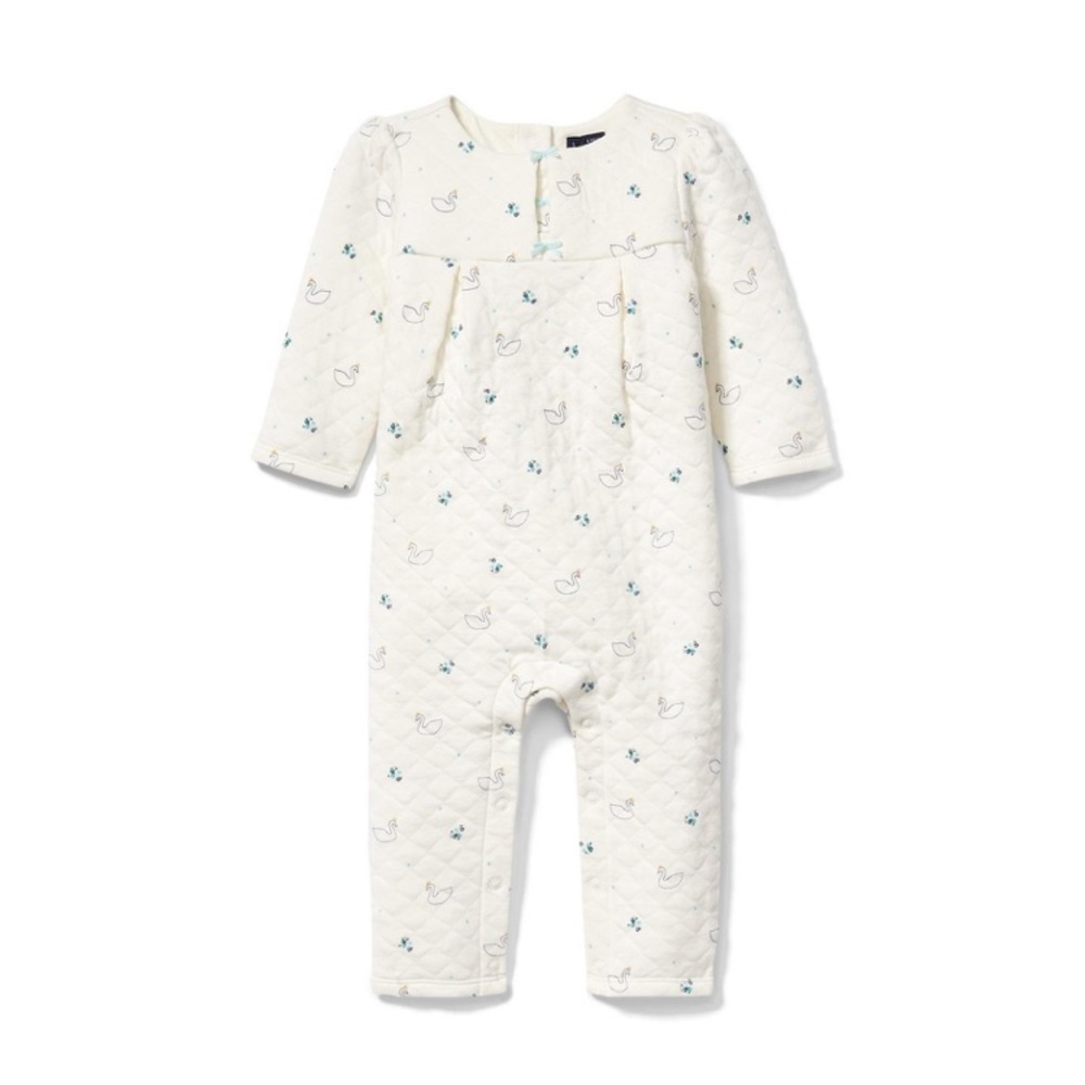 Janie & Jack Swan Quilted 1-Piece 12-18 months EUC